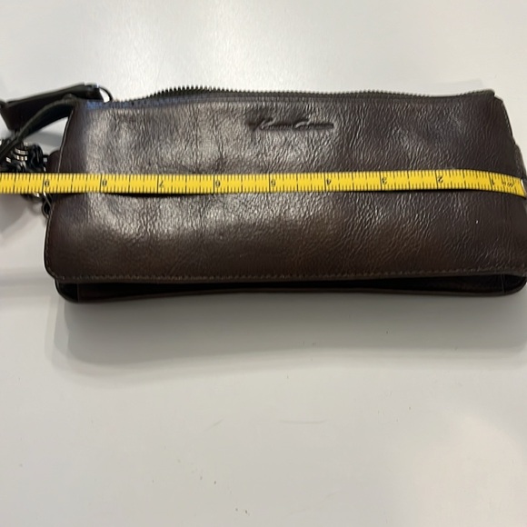 Kenneth Cole dark olive green leather wallet with key ring & chain strap EUC - Picture 11 of 12